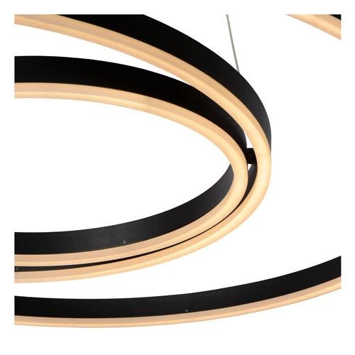 Lucide TRINITI - Lámpara colgante - Ø 80 cm - LED Regul. - 3000K - Negro - detalle 2